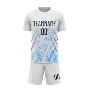 Ensemble de maillots et shorts de football personnalisés en polyester 100 % sublimé, anti-humidité, taille élastique, manches courtes, uniforme sportif, nom de l'équipe - Product Image 4