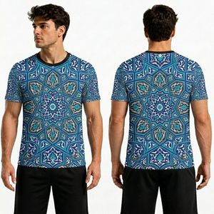 T-shirt de sport respirant en polyester à sublimation graphique loup, séchage rapide, performance athlétique, col rond - Product Image 6