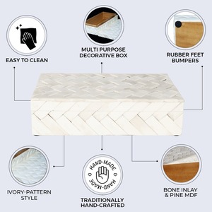 <b>Vintage</b> Style Bone Inlay Jewelry <b>Box</b> Handmade Gift and Storage Solution - Product Image 3