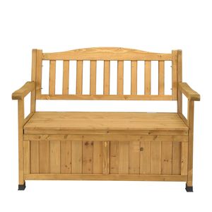 Panca Contenitore Grande da Esterno in Legno con Braccioli, Organizer da Patio, Divanetto per Giardino, Portico, Terrazza, Cortile, per Riporre Attrezzi - Product Image 4