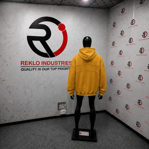 Sweat à capuche oversize jaune moutarde PREMIUM pour homme – Style streetwear moderne, coupe confortable, en molleton, couleur unie, avec poches, coupe régulière - Product Image 4