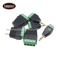 Adaptateur de montage de câble avec connecteur en cuivre noir et vert 26-14AWG, prise téléphonique 3,5 mm mâle 1P 5A 12V