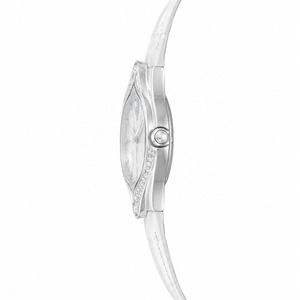Women's Luxury Stainless Steel <b>Diamond</b> <b>Watch</b> Irregular Case Analog Quartz White Leather Band - Product Image 5
