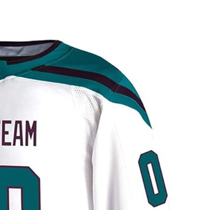Maillot de hockey sur glace pour homme de qualité supérieure, logo personnalisé imprimé par sublimation, tissu en maille respirant à séchage rapide, 100% polyester, manches longues - Product Image 3