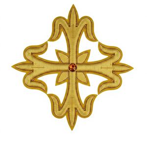Badge croix d'église brodé en fil d'or, patch religieux pour vêtement, décoration faite à la main, applique à coudre, OEM - Product Image 5