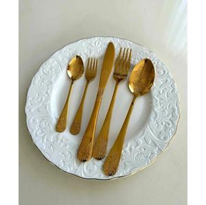 Ensemble de couverts de luxe en laiton, 3 pièces (fourchette, cuillère, couteau), gravure personnalisée, compatible lave-vaisselle, pour décoration de mariage - Product Image 5