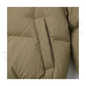Women's Quilted Puffer Jacket Solid Color Stand Collar Full Sleeve Winter Warm Thick Windproof Zipper Closure Short Length - Product Image 5