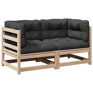 ชุดโซฟาไม้สนแอนทราไซต์แบบโมดูลาร์ 2 ชิ้นสำหรับลานบ้าน ชุดเฟอร์นิเจอร์สวน - Product Image 2