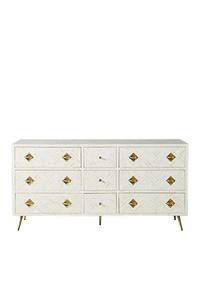 Cajón con Incrustaciones de Hueso de ILAHI, Diseño Moderno con Detalles de Ágata, Mueble Portátil para el Hogar - Product Image 3