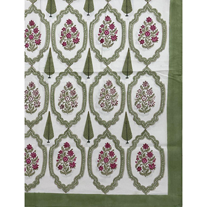 ผ้าปูที่นอนลายเรขาคณิตสีขาวพิมพ์ลายด้วยมือแบบดับเบิ้ลมัลติไวท์ บัตต้า ผ้าฝ้าย 200 เส้นด้าย ระบายอากาศได้ดี เหมาะสำหรับใช้ในบ้าน โรงแรม และงานตกแต่ง - Product Image 2