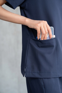 Customized Unisex Nurse <b>Scrub</b> <b>Sets</b> with Cotton Fabric Chest Pocket Embroidery XL Size for Hospital Use - Product Image 2