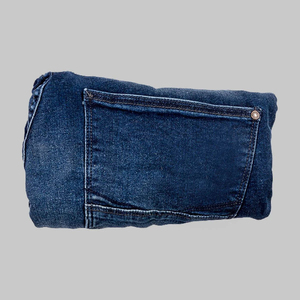 Jean en denim de coton bleu foncé pour homme, coupe slim, respirant, délavé, grande taille, extensible, couleur unie, service OEM, séchage rapide - Product Image 4