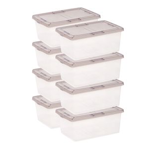 17 Qt. Boîtes de rangement en plastique avec couvercles, empilables, lot de 8 - Product Image 1