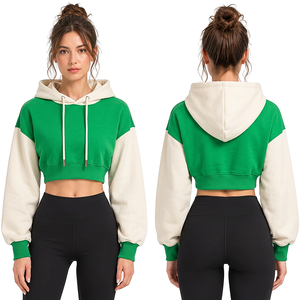 Fabricante de sudaderas cortas para mujer, proveedor mayorista de ropa con capucha personalizada, ropa de marca privada para marcas - Product Image 1