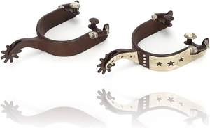 1 Par de Espuelas de Acero Inoxidable para Equitación Estilo Vaquero Occidental, Exquisitas Espuelas Ecuestres de Fábrica - Product Image 4