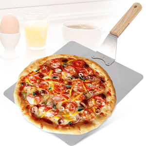 Pelle à pizza en acier inoxydable avec manche en bois, grande pelle à pizza pour la cuisson au four et l'utilisation en cuisine - Product Image 6