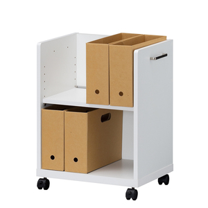 Modern Brown Shirai Storage <b>Cabinet</b> with 2 Shelves <b>Wheels</b> Living Room & Home Office Furniture American Vintage Style Wood - Product Image 1