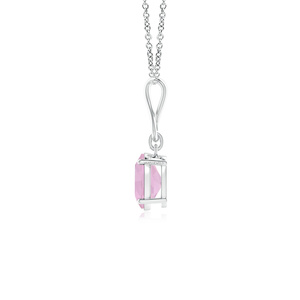 Joyería Vaayu para Mujer, Elegante Colgante de Piedra Morganita Rosa Ovalada, Chapado en Rodio, Joyería de Boda, Oro de 18K, 14K, 10K - Product Image 4