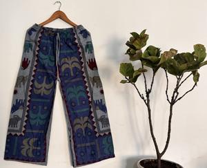 Pyjama 100% coton élégant pour femmes respirant Stone Wash Palazzo Pants Soft Woven Sleepwear for Home Use in Spring Season - Product Image 6