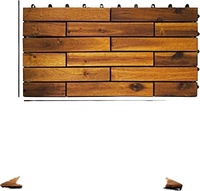 Carreaux de terrasse en acacia au design de parquet élégant pour balcon extérieur et sol au bord de la piscine 24x12 pouces