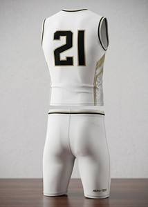 Men's White Sleeveless Compression Vest And <b>Shorts</b> Set Moisture Wicking Fitted Sportswear All Seasons - Product Image 4