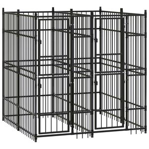 Jaula Grande y Resistente para Perros, de Acero con Recubrimiento de Polvo Negro - Product Image 1