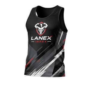 Débardeur de sport personnalisé pour homme, sans manches, pour la musculation |   Singlet de musculation par sublimation |   Vêtements de sport pour l'entraînement, fabrication OEM - Product Image 2