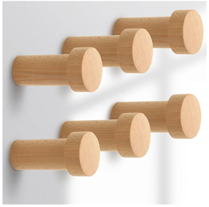 Perfect <b>Rails</b> Wood Hook Hanger Display Rack Wood Hanging Shelf Towels Robes Wood Coats & Hats Hooks - Product Image 3