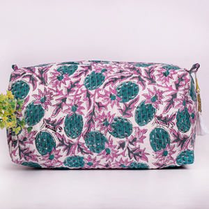 Sac réutilisable écologique de style bohème à imprimés floraux unisexe, léger, multifonctionnel, pochette de voyage durable, sac à cosmétiques en coton - Product Image 3