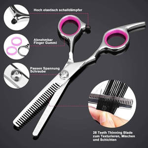 Tijeras de Entresacar Profesionales de Acero Inoxidable para Salón y Barbería, Juego para Diestros con Punta de Cuchilla Ancha, Logotipo Personalizable, 28 Dientes - Product Image 3