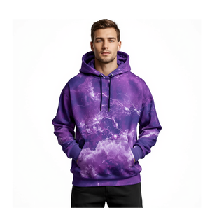 <b>Men</b> Purple Sublimation Hoodie Particle Storm Graphic Oversized Streetwear Fashion Sweatshirt - Product Image 1