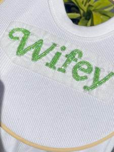 Alpha Phi Greek Letter <b>Beaded</b> Embroidery Cotton Tank <b>Top</b> For Women Sleeveless Summer Ribbed Vest Round Neck Casual Apparel Shirt - Product Image 6