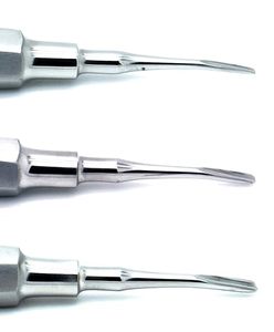 เครื่องมือถอนรากฟันแบบมืออาชีพ ดีไซน์โค้ง สีเงิน ได้รับการรับรองมาตรฐาน CE - Product Image 3
