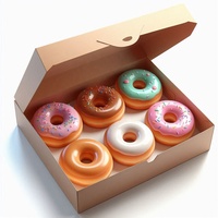 Emballages personnalisables en papier kraft brun recyclé pour pâtisseries, pliables, pour chewing-gum, sushi, chips de pommes de terre, avec gaufrage