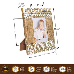 New Stock Arrival High Quality <b>White</b> Distress Finished Color Antique Decorative Mango Wood Photo <b>Frame</b> at Low Price - Product Image 2