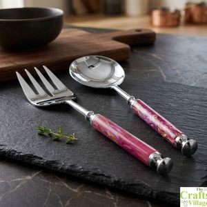 Unique Design Stainless Steel <b>Salad</b> Server Set 2 Handmade Eco-Friendly Dishwasher Safe for Home Restaurant Hotel Use <b>Salad</b> <b>Tools</b> - Product Image 4