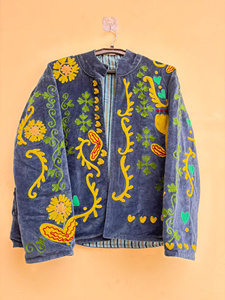 เสื้อแจ็คเก็ตกำมะหยี่ซูซานีงานฝีมือลายดอกไม้ปักสไตล์โบโฮสำหรับผู้หญิง เหมาะเป็นของขวัญสำหรับเธอ - Product Image 2