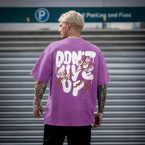 Camiseta Gráfica Personalizada de Corte Holgado para Hombre, Camisetas de Moda de Verano, 100% Algodón, Oversize, Antiarrugas - Product Image 3