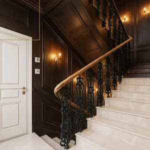 Premium Iron Brass Handrail System Modern Metal Stair <b>Railing</b> Spindles Home Staircase Renovation Hardware WALIA <b>STEEL</b> CRAFT - Product Image 6