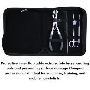 Kit de herramientas definitivas para extensiones de cabello blanco con alicates para extensiones, alicates de crimpado y extracción de microlink, alicates de presión para extensiones de cinta y agujas - Product Image 5