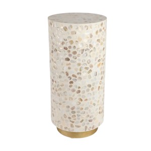 Tabouret de bar rond en nacre incrustée fait main au Vietnam, table d'appoint de luxe pour salon et hôtel - Product Image 4