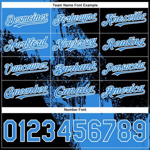 Custom Sublimated <b>Baseball</b> Jersey Yourteams 00 Blue Black Moisture Wicking Unisex Adult Short Sleeve Regular Fit - Product Image 5