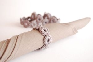 Élégant anneau de serviette en crochet turquoise avec chaîne, fait main, style bohème, décoration de table, porte-serviettes beige, accessoire pour mariage et fête - Product Image 2