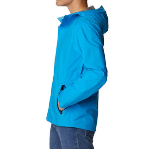เสื้อแจ็คเก็ตกันน้ำมีฮู้ดสำหรับผู้ชาย สีน้ำเงิน โพลีเอสเตอร์ ใส่ได้ในฤดูใบไม้ร่วง แบบลำลอง ปิดด้วยซิป ทรงปกติ - Product Image 3