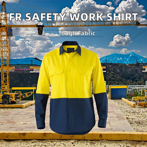 Camisa de Trabajo de Manga Larga Reflectante FR para Hombre, Camisa de Seguridad de Algodón Ignífuga y Resistente al Fuego, Uniforme de Trabajo - Product Image 4