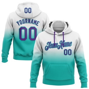 Sudadera con Capucha Deportiva de Moda, Diseño Nuevo, Personalizada, con Degradado Blanco, Morado y Aqua, Venta al Por Mayor Directa de Fábrica - Product Image 1
