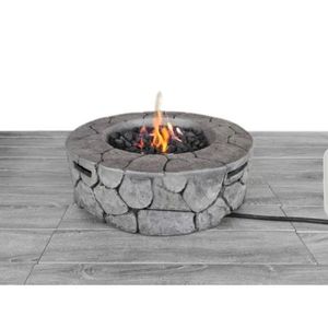 Brasero extérieur en béton renforcé de fibres 9 H X 28 L – Braseros durables et élégants pour votre jardin - Product Image 1