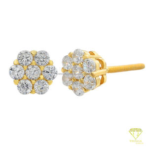 Boucles d'oreilles de luxe en moissanite et diamants, en argent sterling 925 plaqué or, bijoux étincelants pour hommes et femmes - Product Image 4