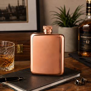 Gourde de poche en cuivre de qualité supérieure 6oz, étanche avec bouchon à vis, portable, pour whisky, cadeau pour hommes, garçons d'honneur, cadeaux de voyage - Product Image 3