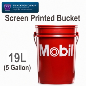 Cubo de plástico industrial de 5 galones para aceite lubricante, personalizable con serigrafía, hermético, con tapa y boquilla antiderrame para productos químicos - Product Image 1